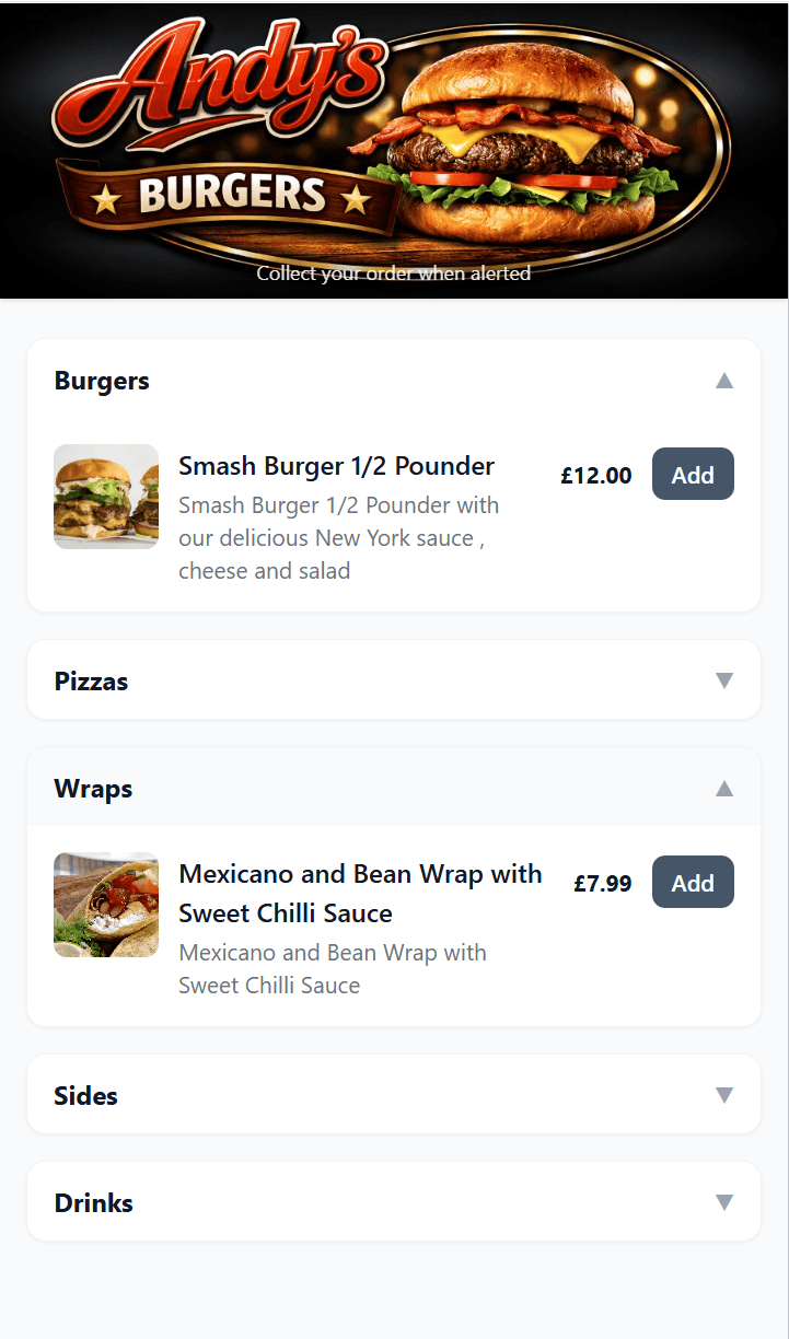 Customer ordering from food truck using QR code — no app needed