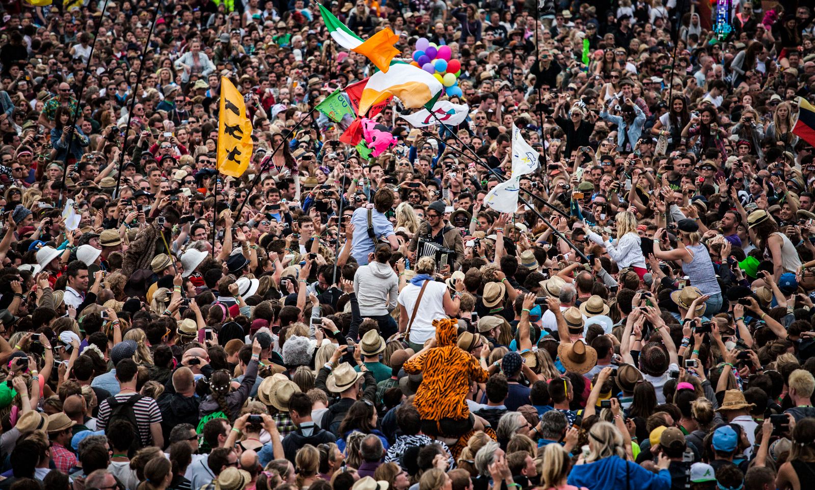 Happy crowd at a summer festival